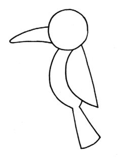 啄木鸟简笔画