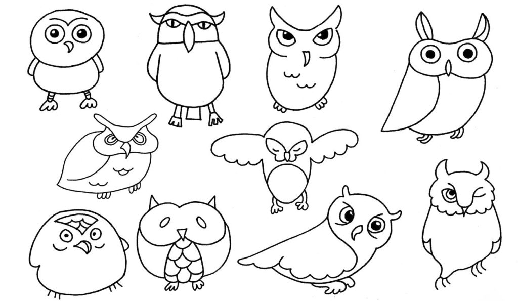 猫头鹰简笔画