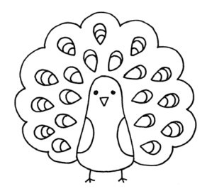 孔雀简笔画