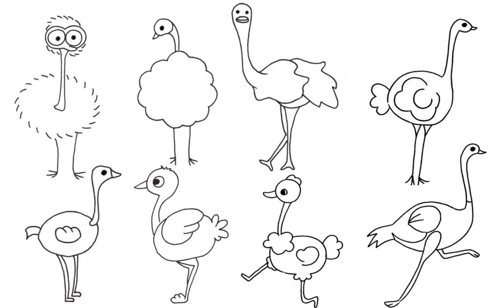 鸵鸟简笔画