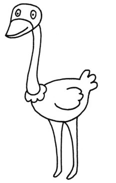鸵鸟简笔画